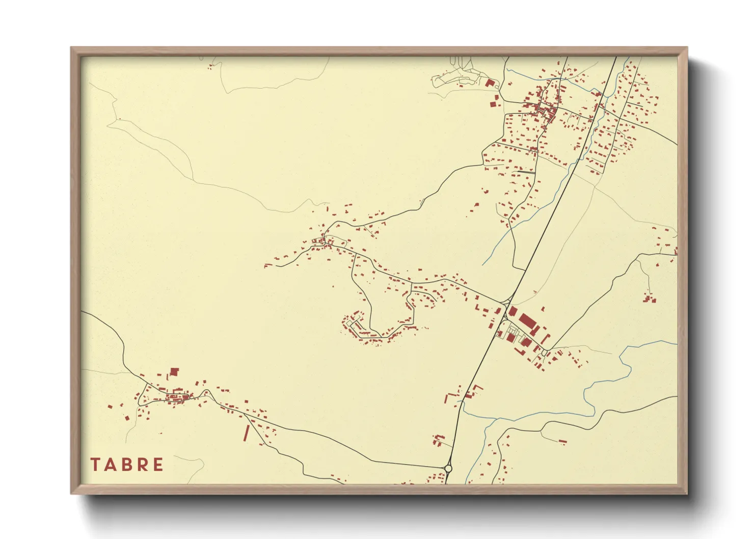 Une affiche de carte sur Tabre