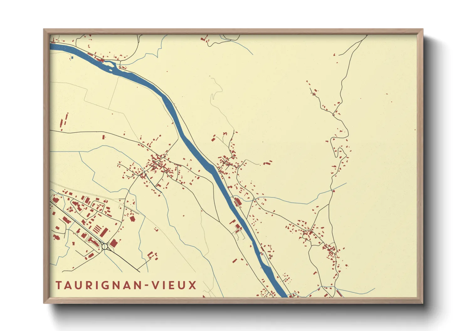 Une affiche de carte sur Taurignan-Vieux