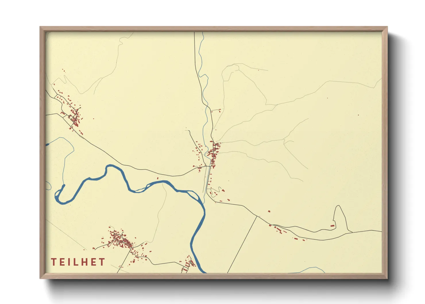 Une affiche de carte sur Teilhet