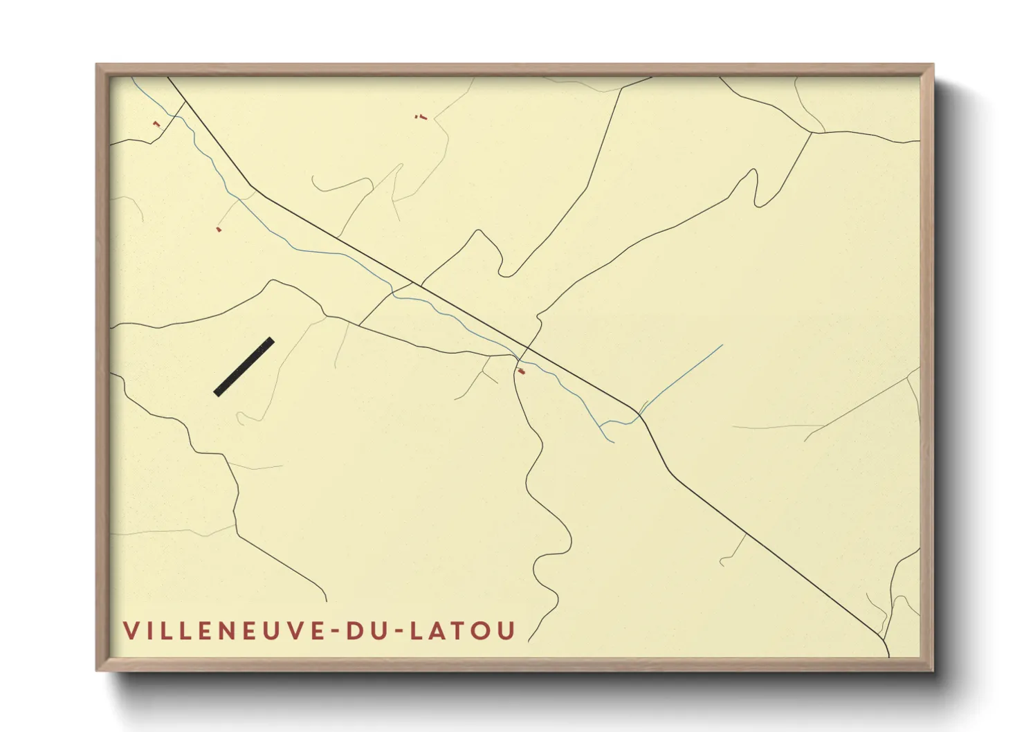 Une affiche de carte sur Villeneuve-du-Latou