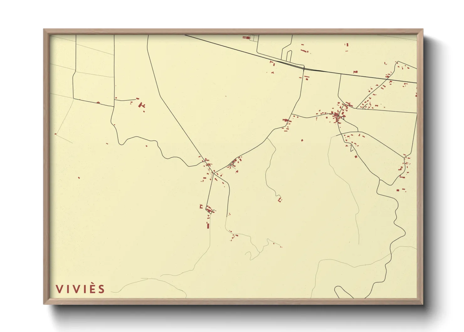 Une affiche de carte sur Viviès