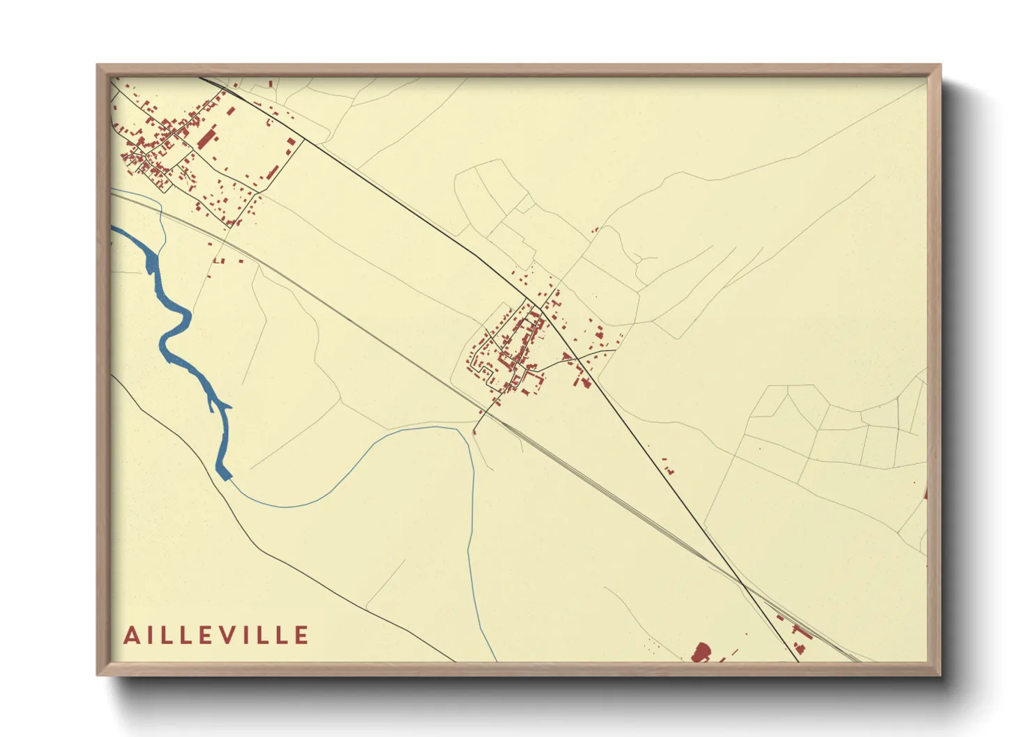 Une affiche de carte sur Ailleville