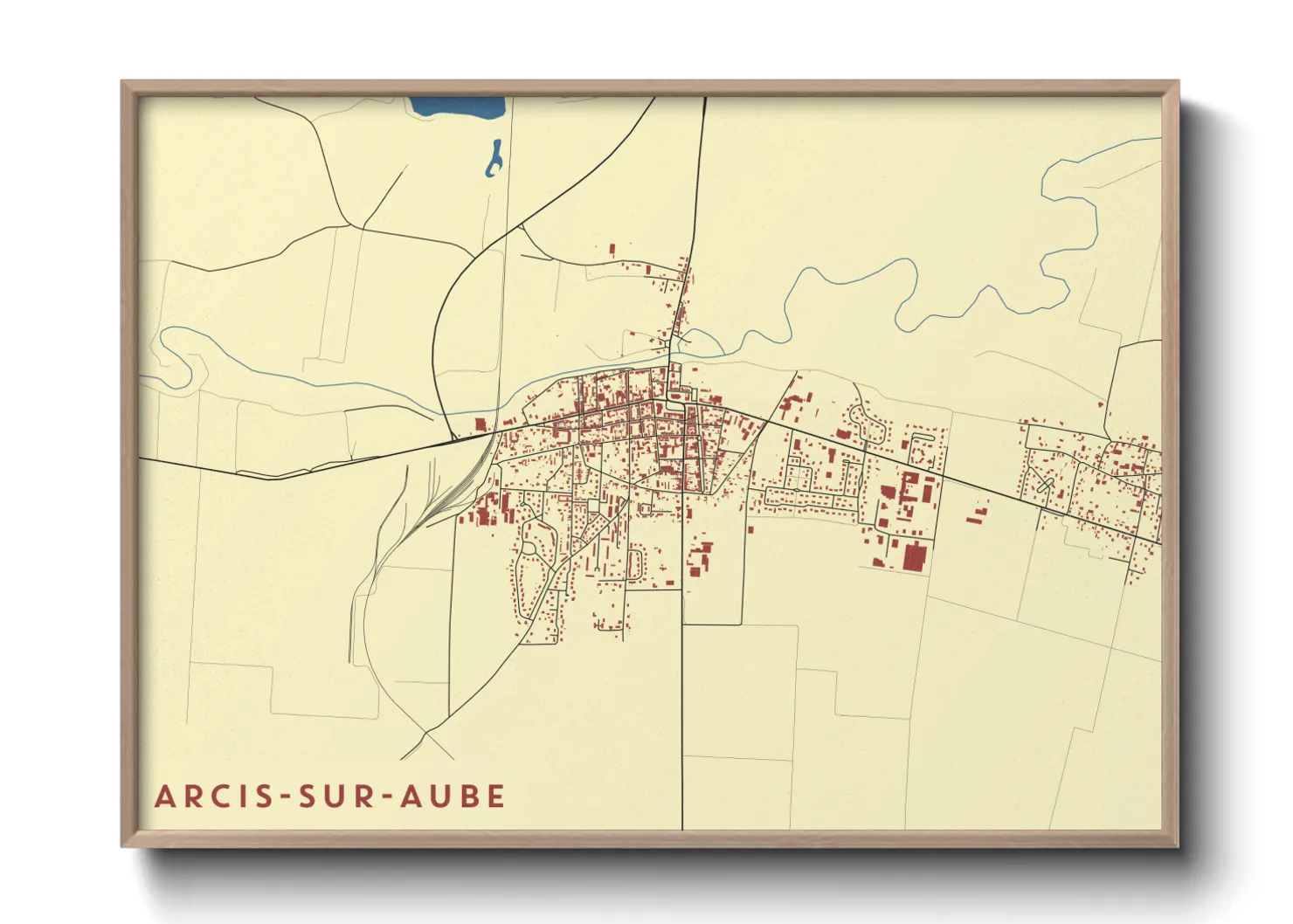 Une affiche de carte sur Arcis-sur-Aube