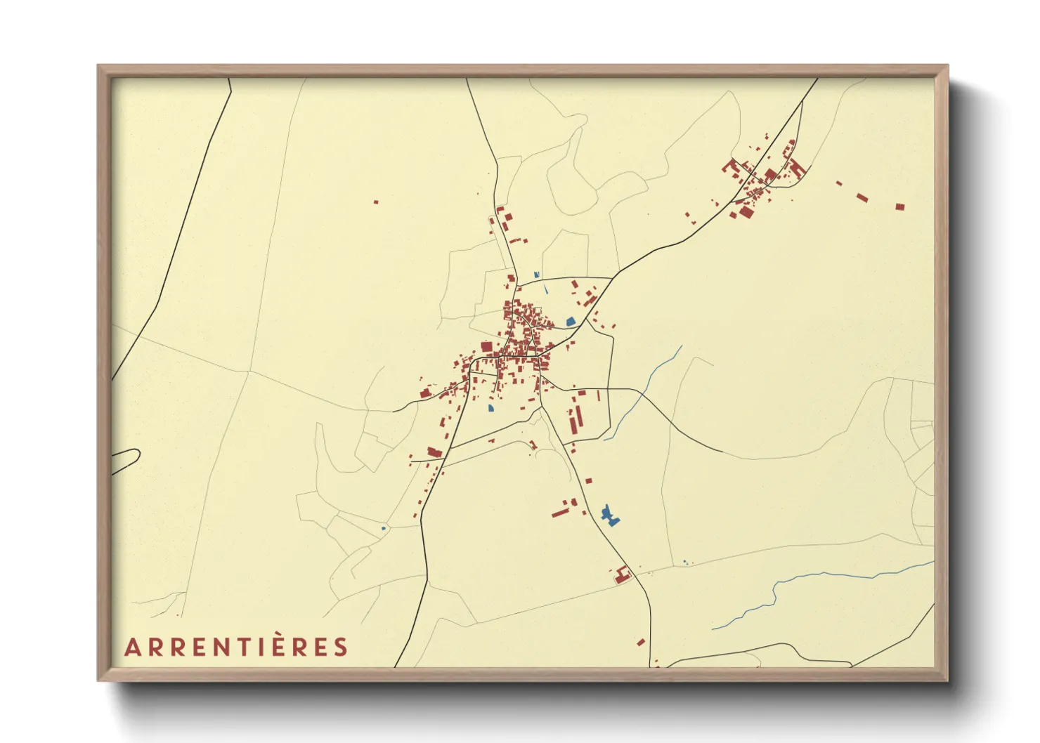 Une affiche de carte sur Arrentières