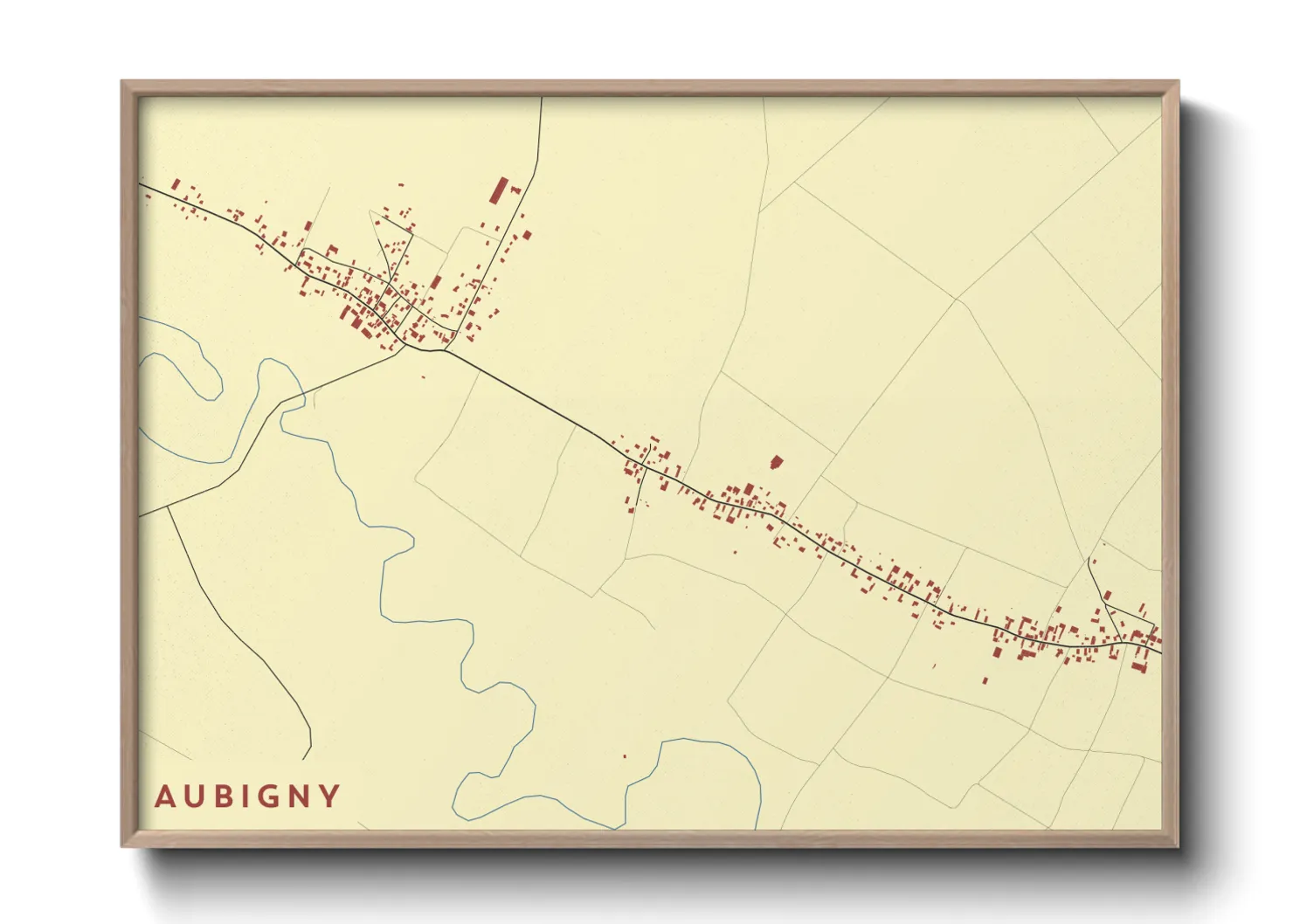 Une affiche de carte sur Aubigny