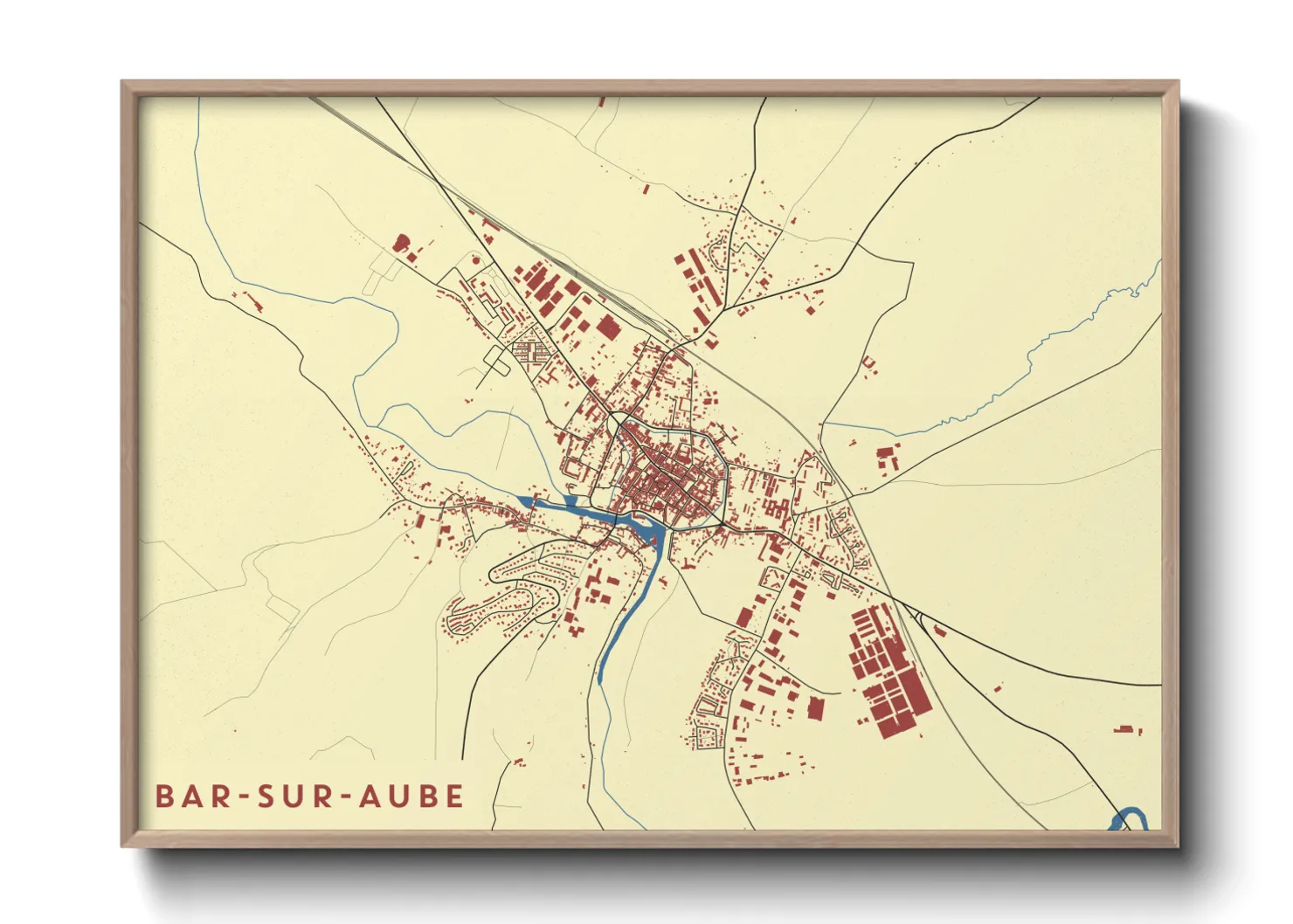 Une affiche de carte sur Bar-sur-Aube