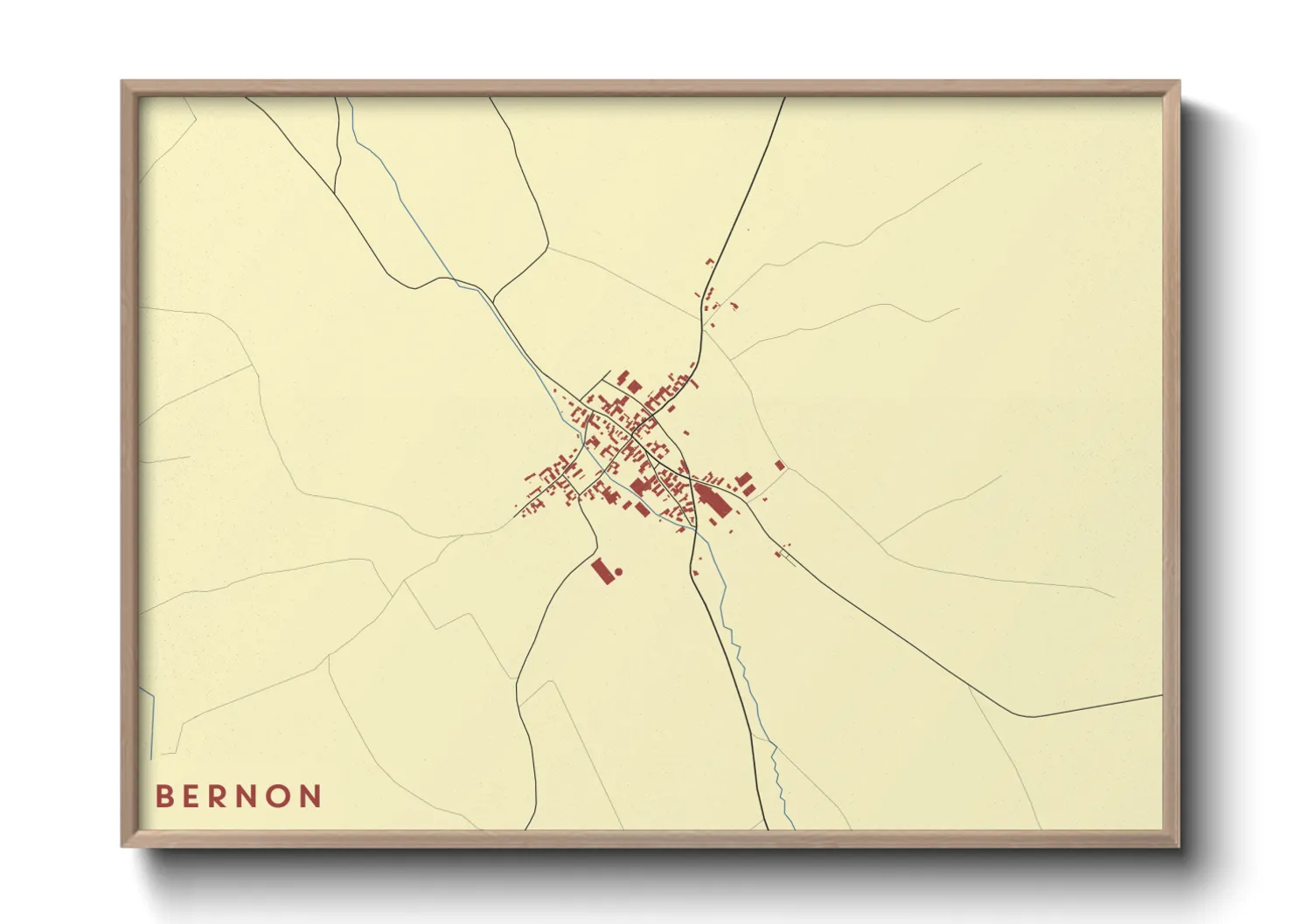 Une affiche de carte sur Bernon