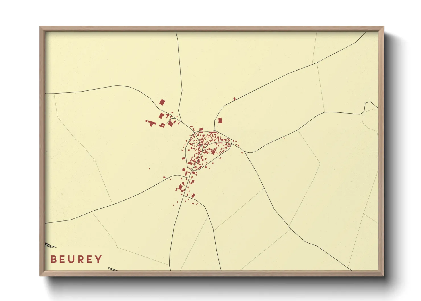 Une affiche de carte sur Beurey
