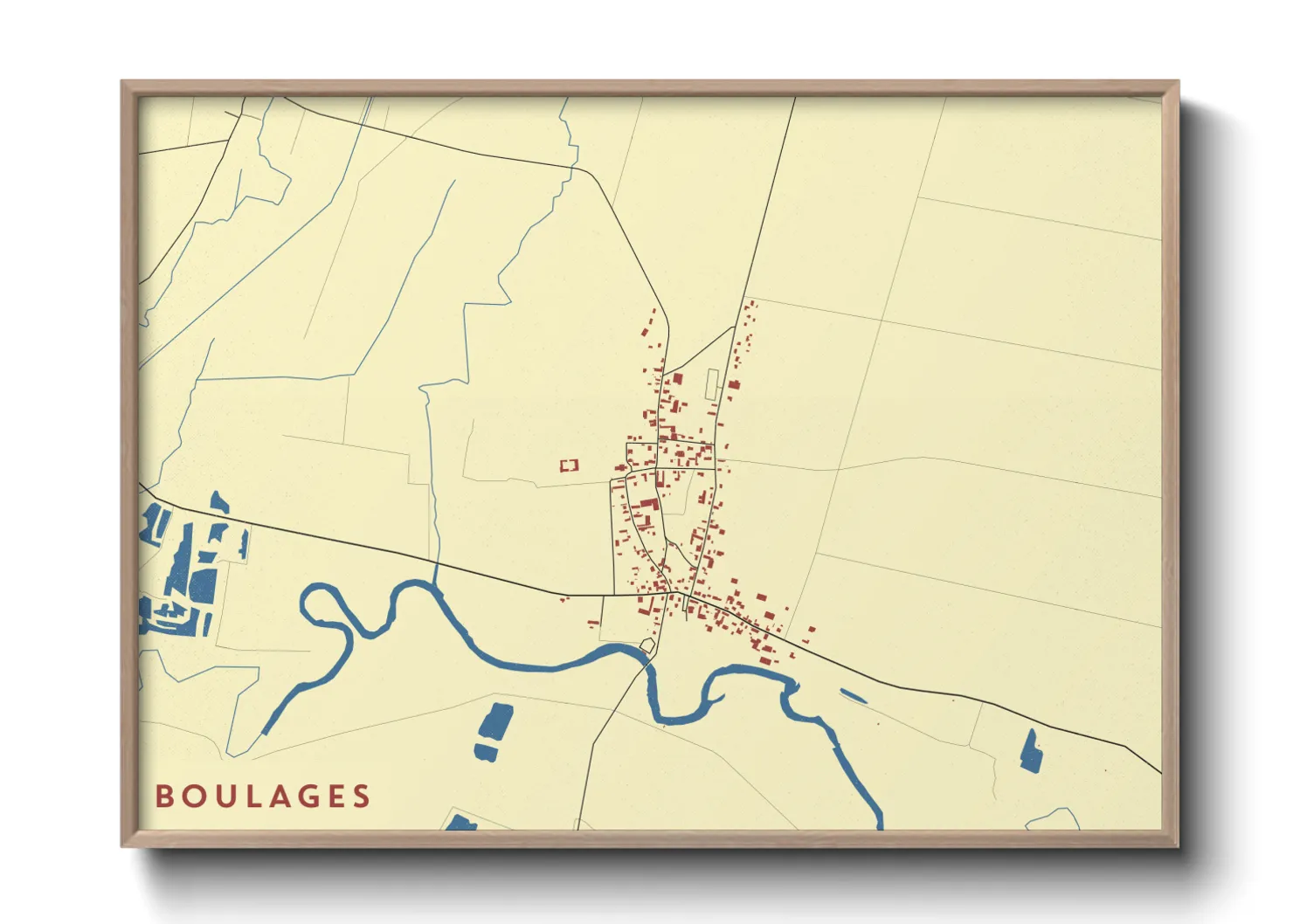 Une affiche de carte sur Boulages