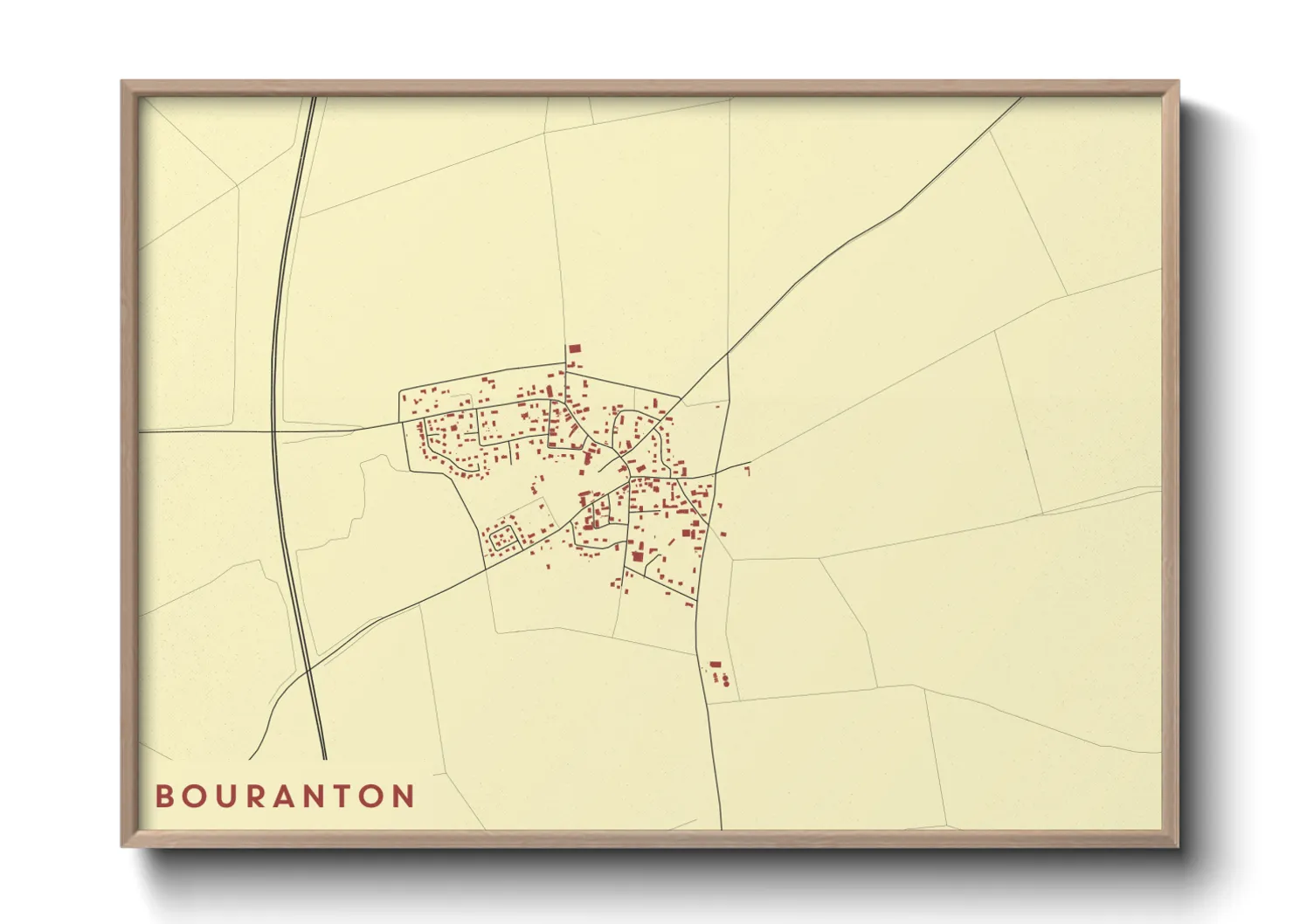 Une affiche de carte sur Bouranton