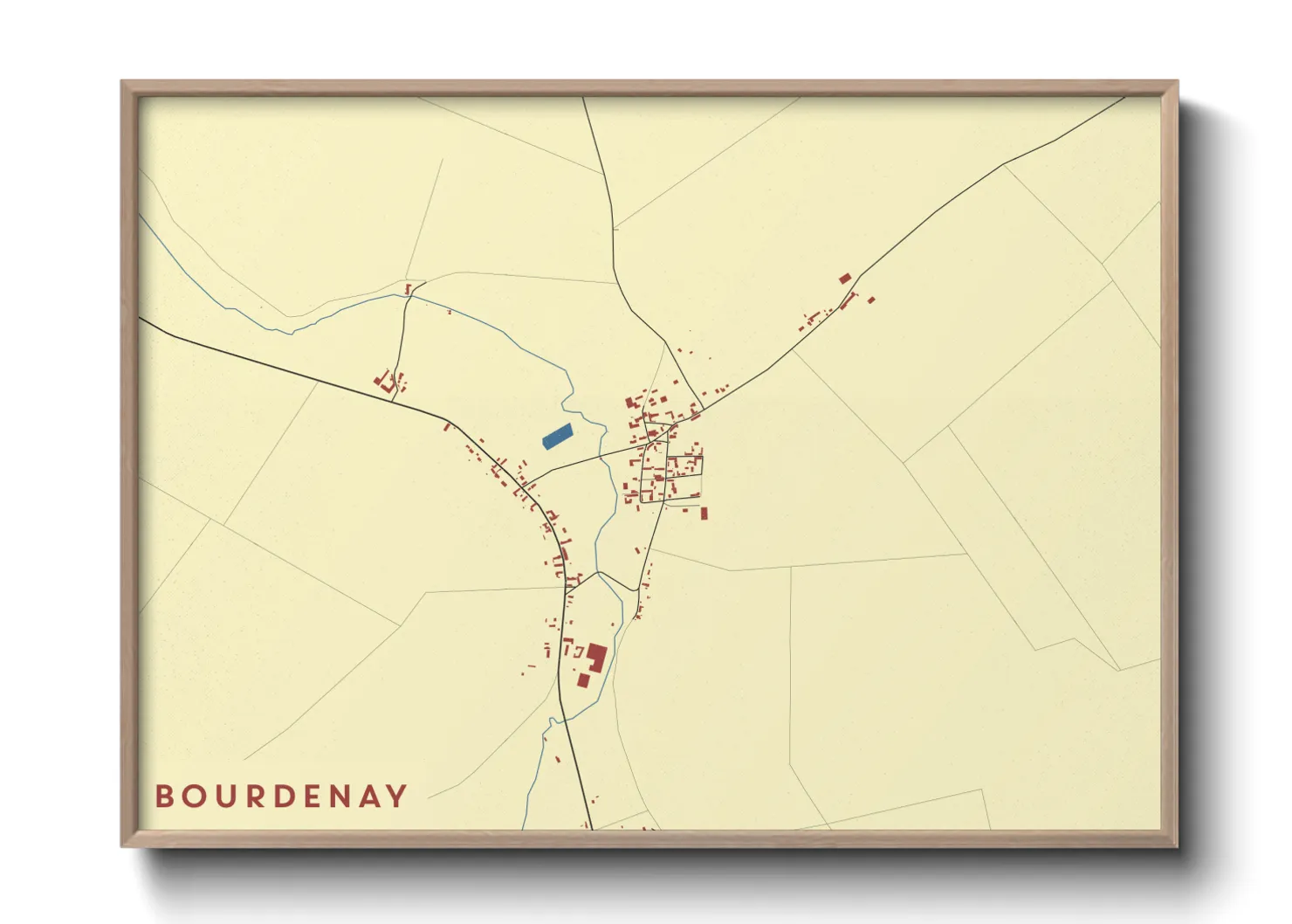 Une affiche de carte sur Bourdenay