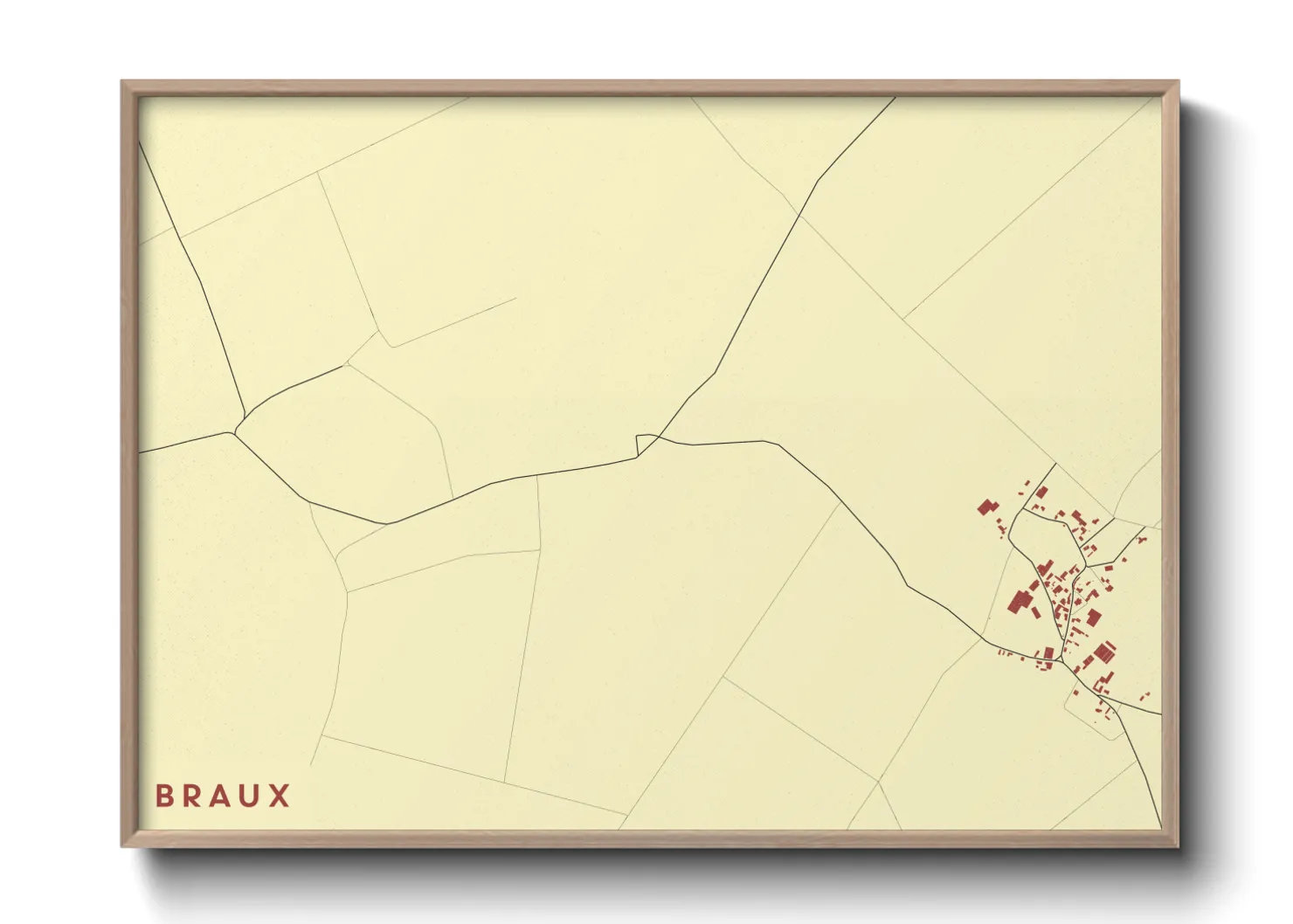 Une affiche de carte sur Braux