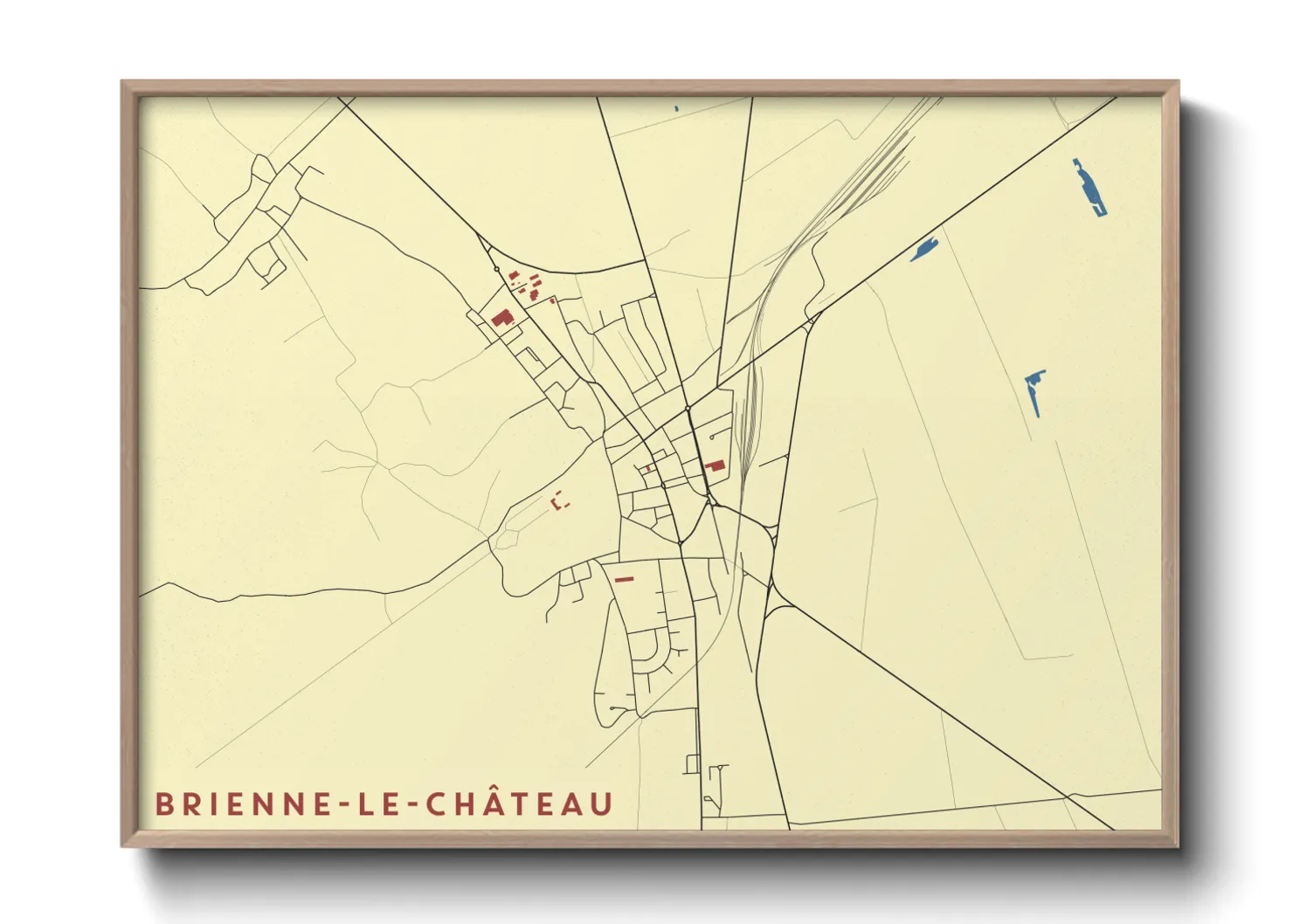 Une affiche de carte sur Brienne-le-Château