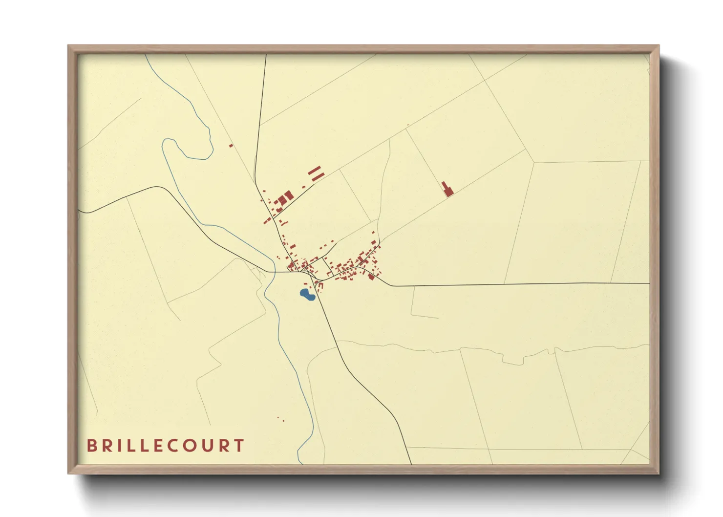 Une affiche de carte sur Brillecourt