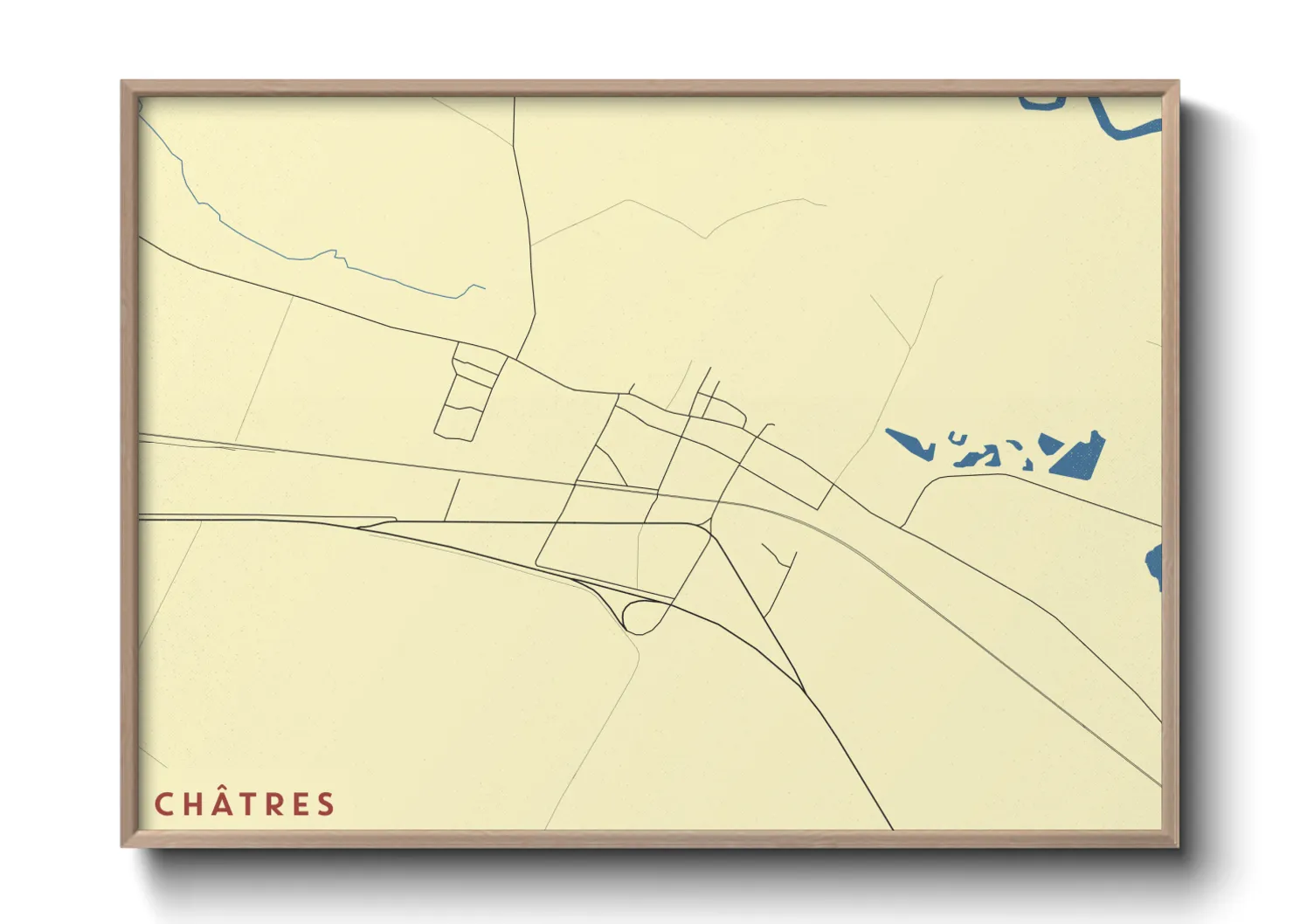 Une affiche de carte sur Châtres