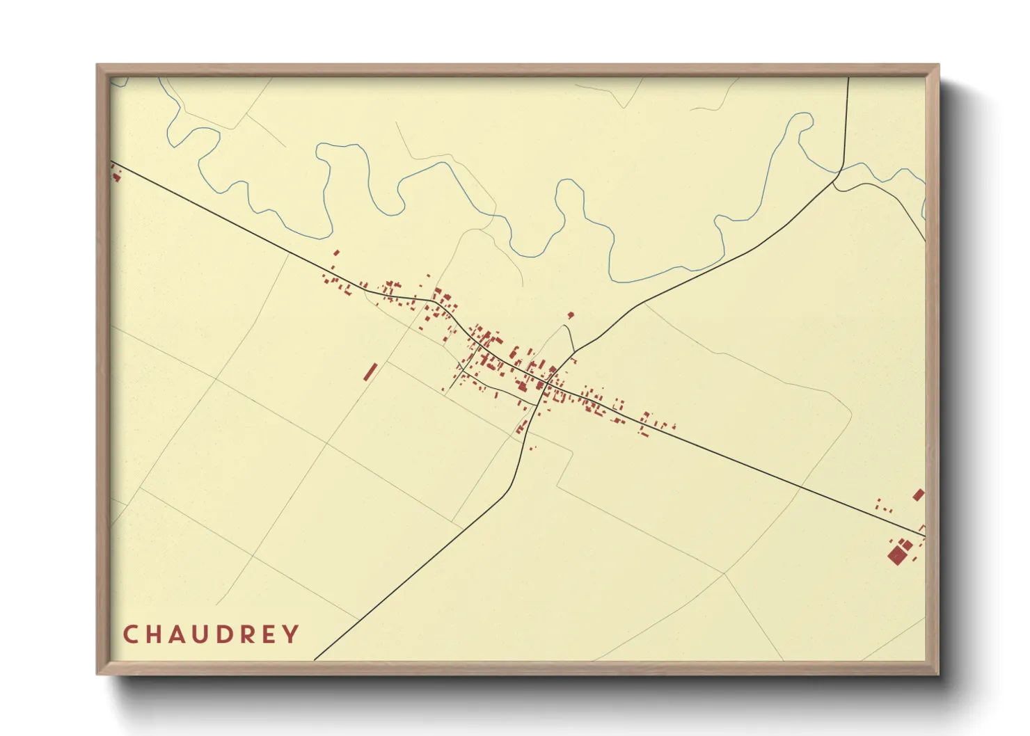 Une affiche de carte sur Chaudrey