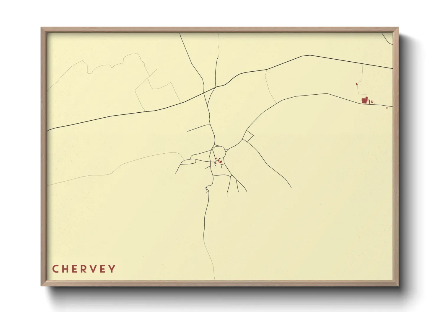 Une affiche de carte sur Chervey