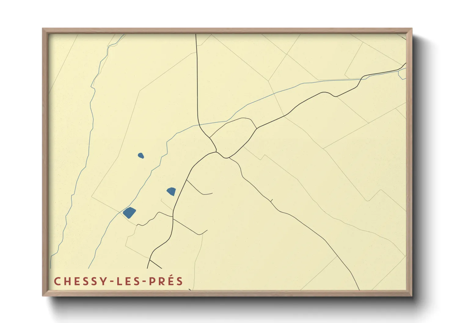 Une affiche de carte sur Chessy-les-Prés