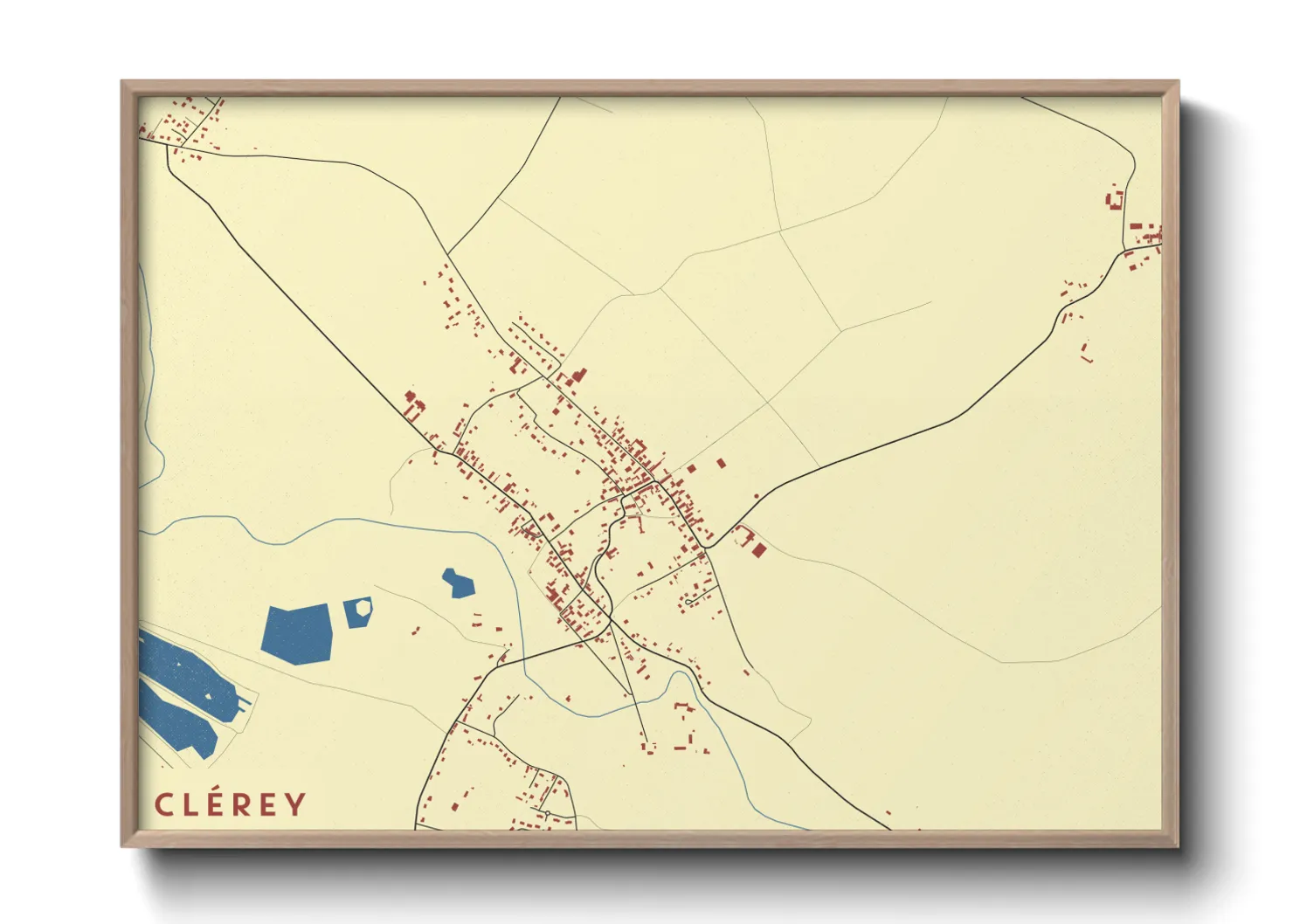 Une affiche de carte sur Clérey