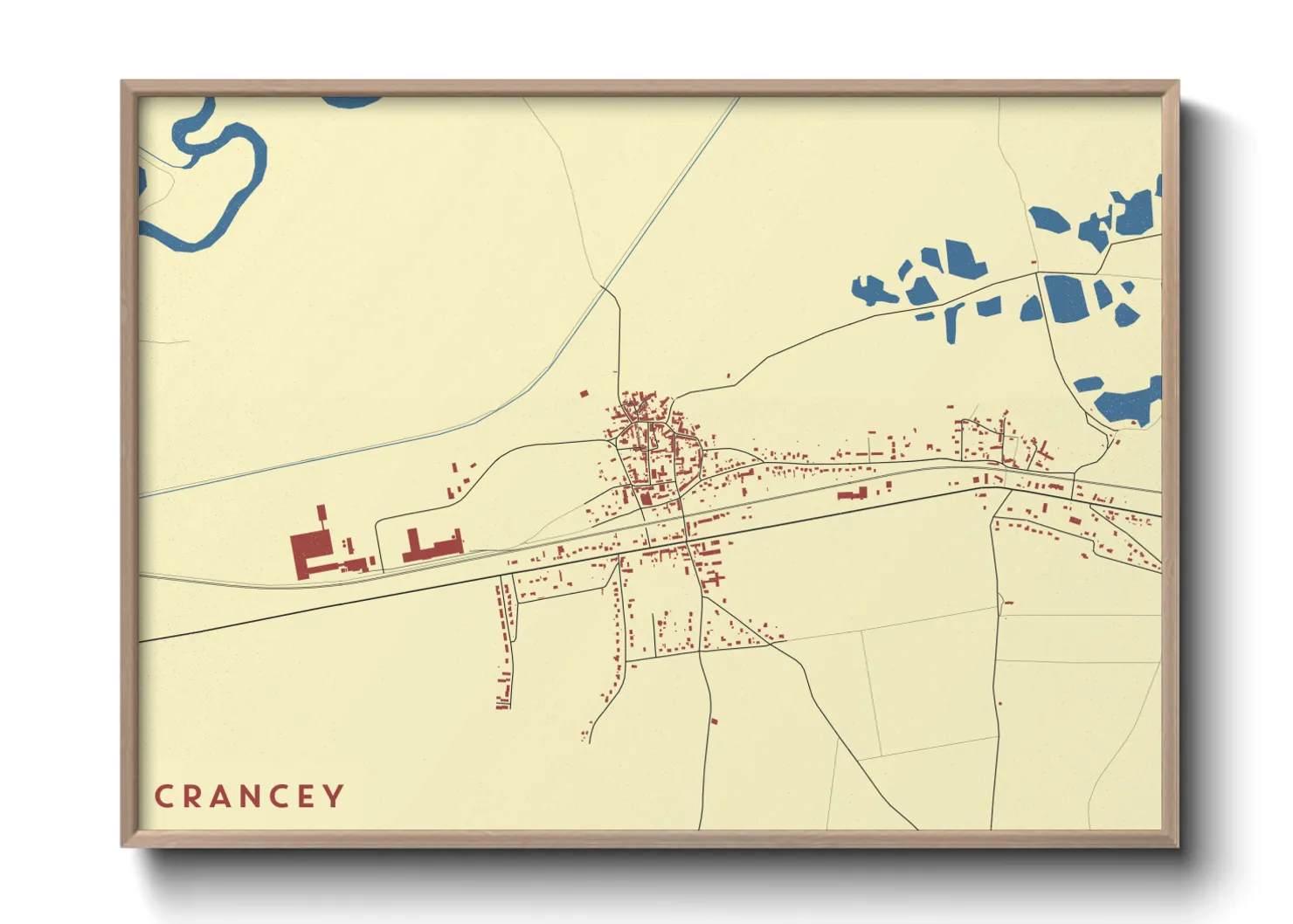 Une affiche de carte sur Crancey