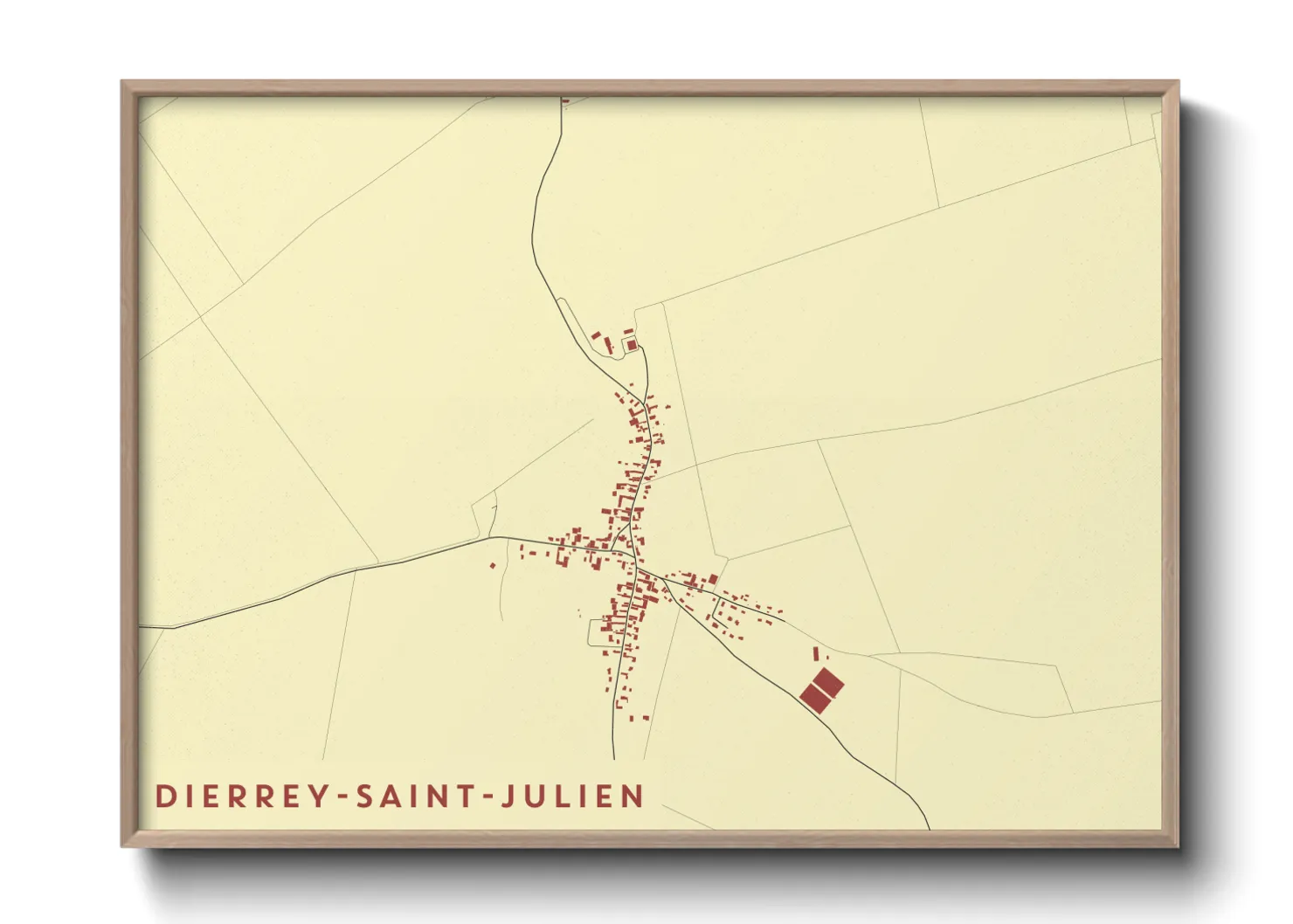 Une affiche de carte sur Dierrey-Saint-Julien