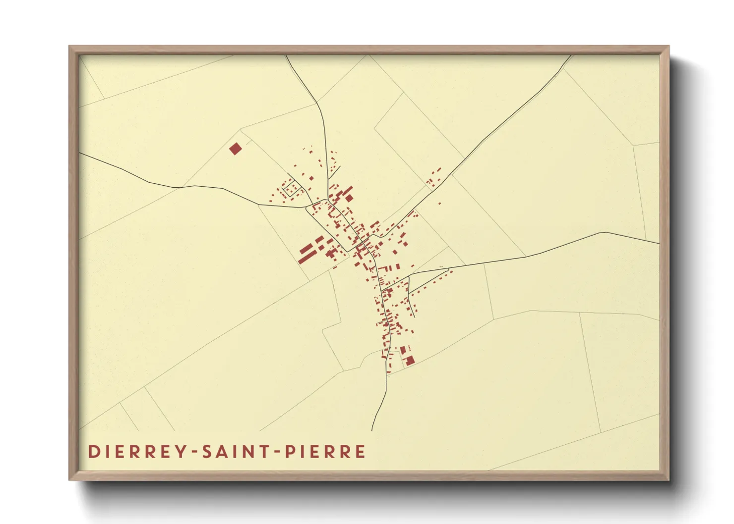 Une affiche de carte sur Dierrey-Saint-Pierre