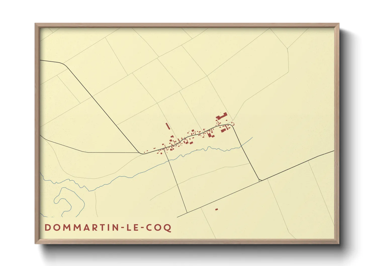 Une affiche de carte sur Dommartin-le-Coq