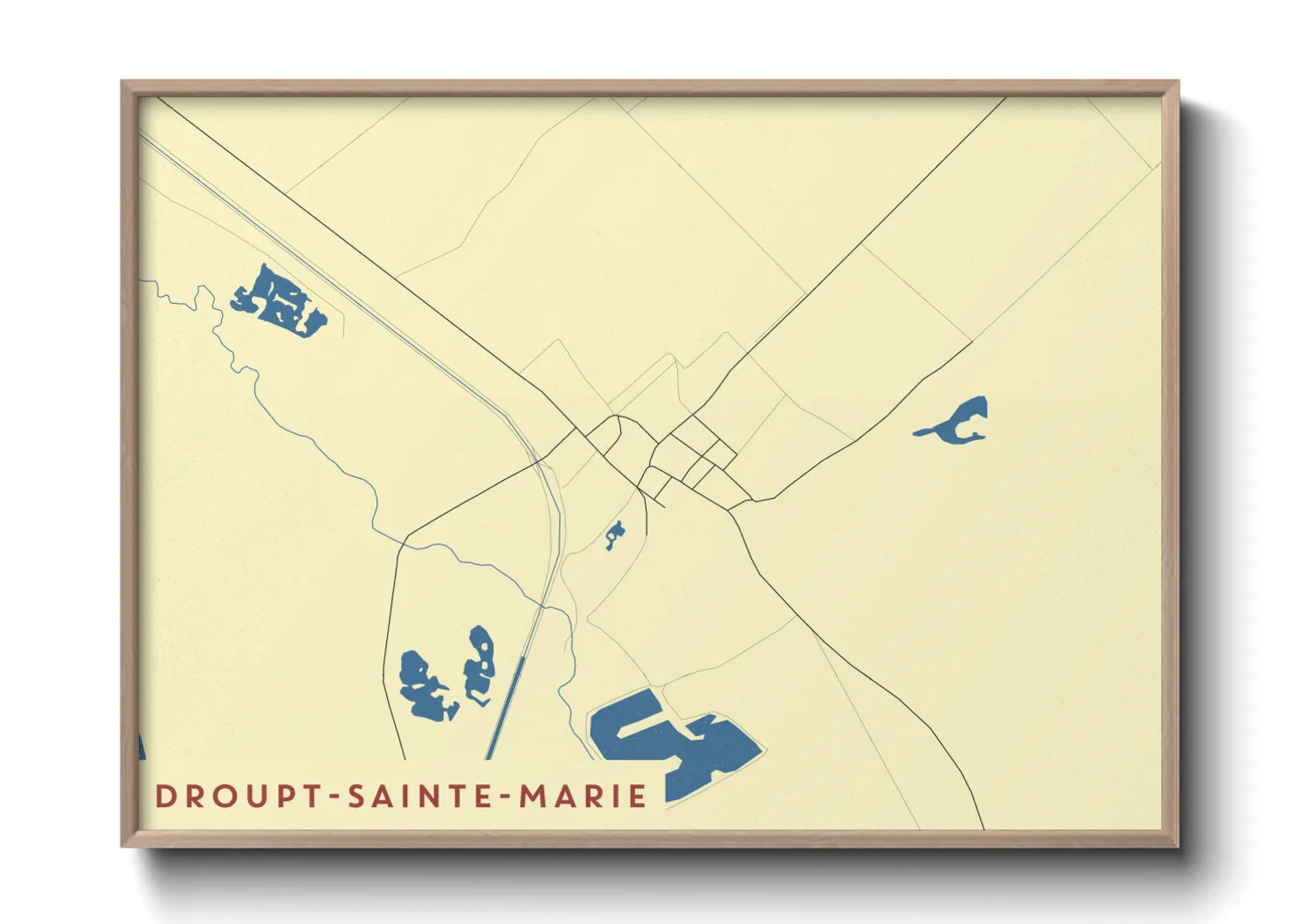 Une affiche de carte sur Droupt-Sainte-Marie