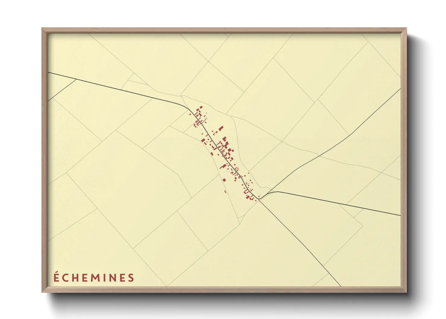 Une affiche de carte sur Échemines