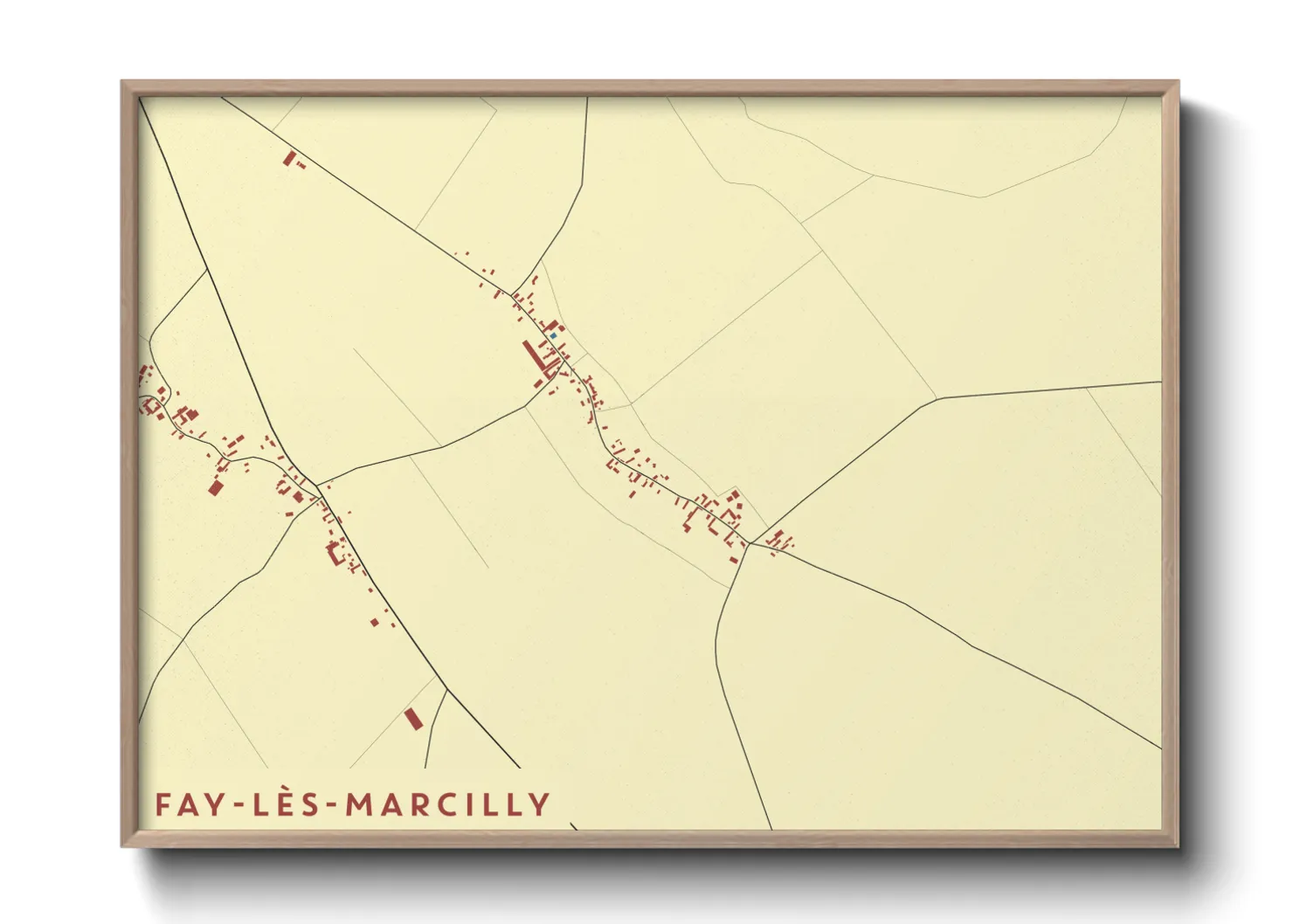 Une affiche de carte sur Fay-lès-Marcilly