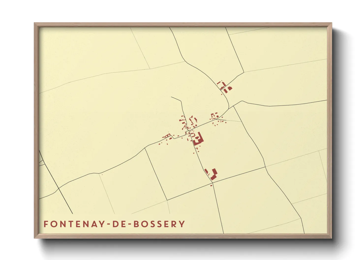 Une affiche de carte sur Fontenay-de-Bossery