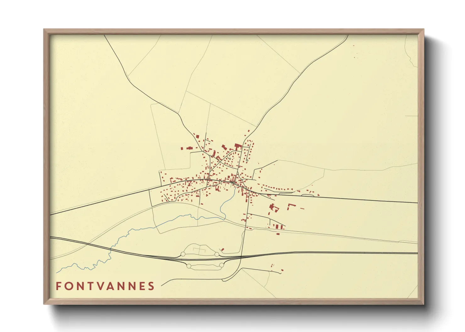 Une affiche de carte sur Fontvannes