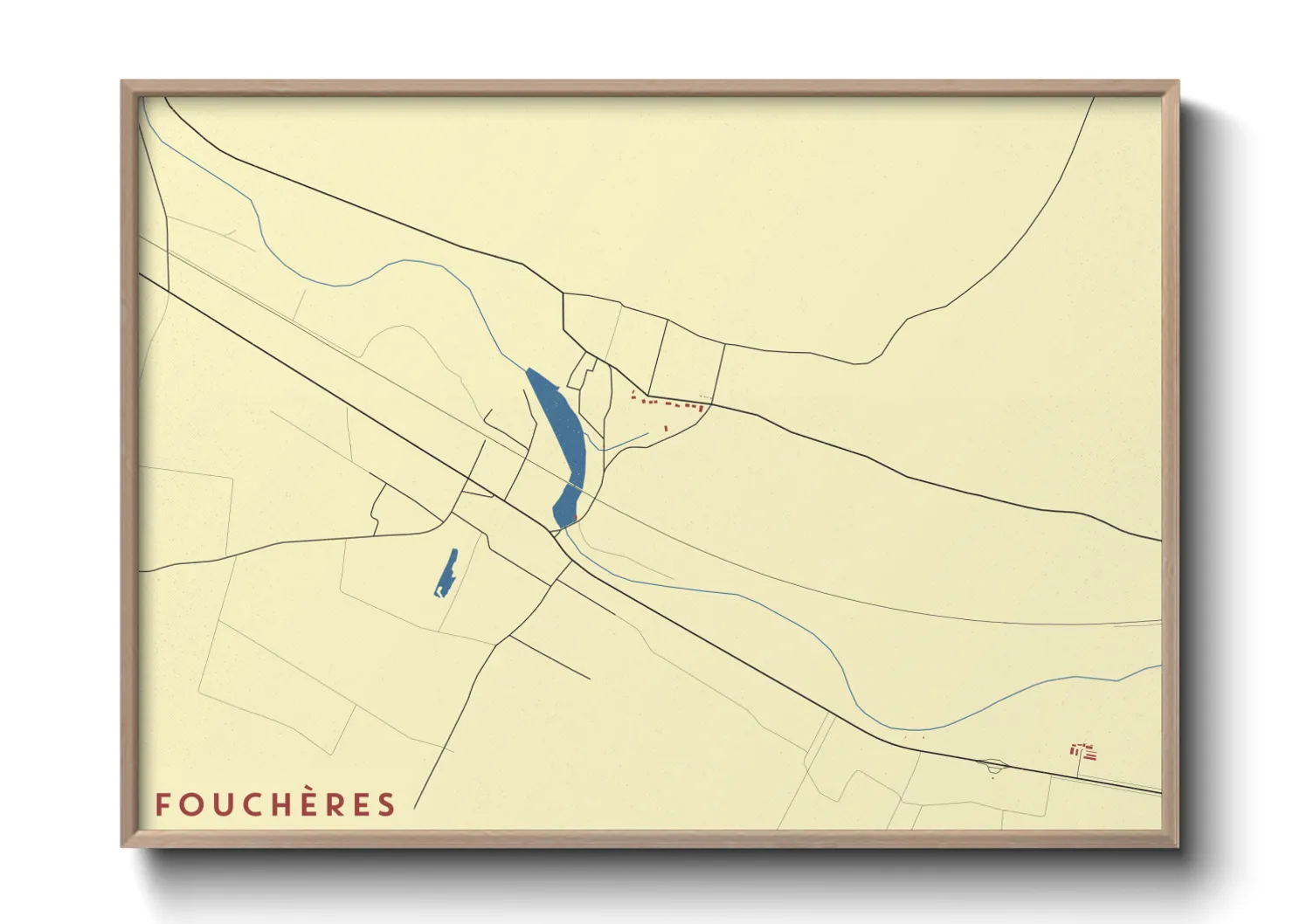 Une affiche de carte sur Fouchères