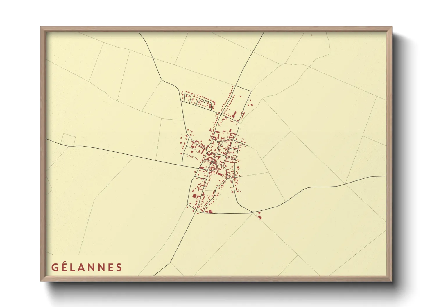 Une affiche de carte sur Gélannes