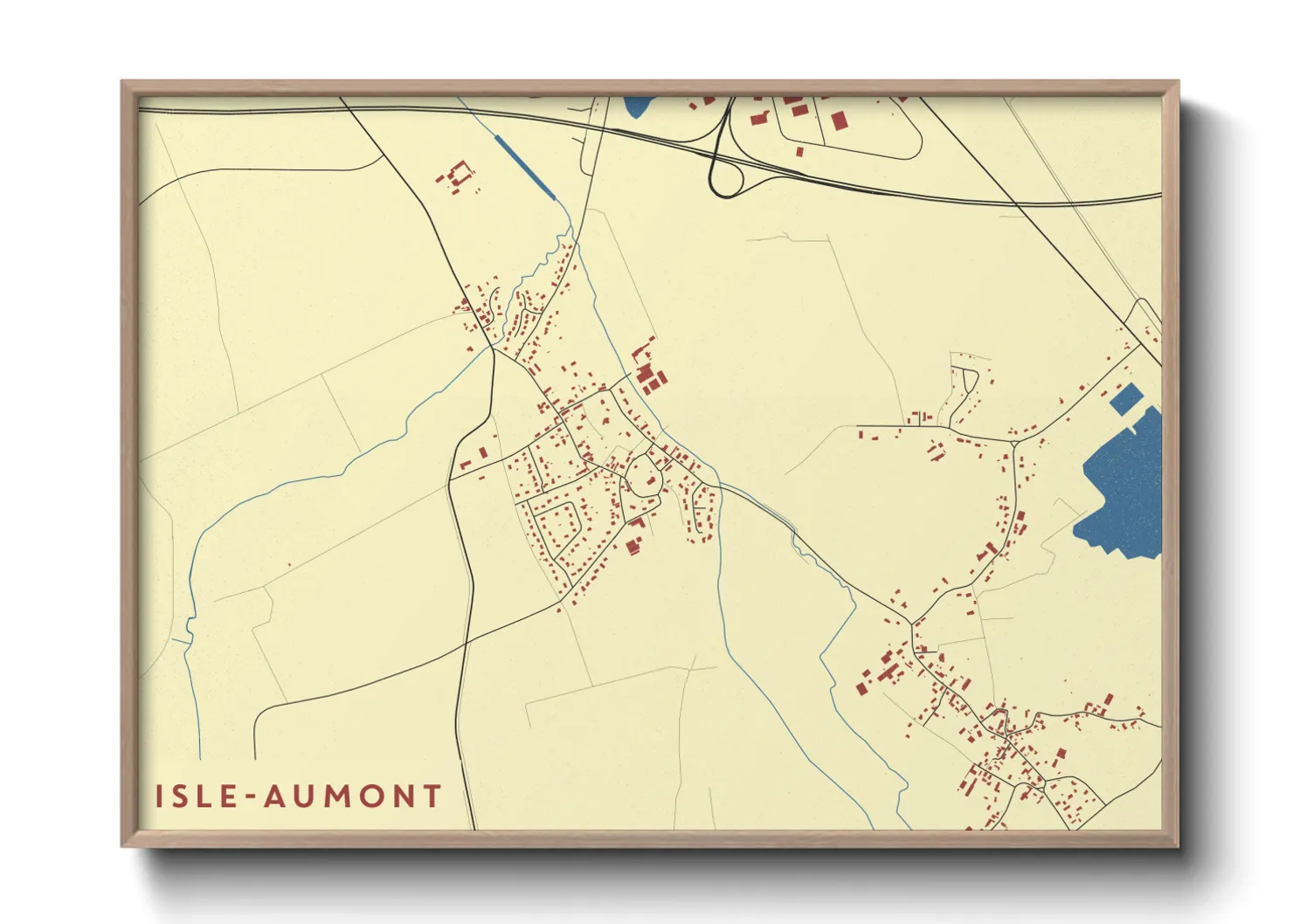 Une affiche de carte sur Isle-Aumont