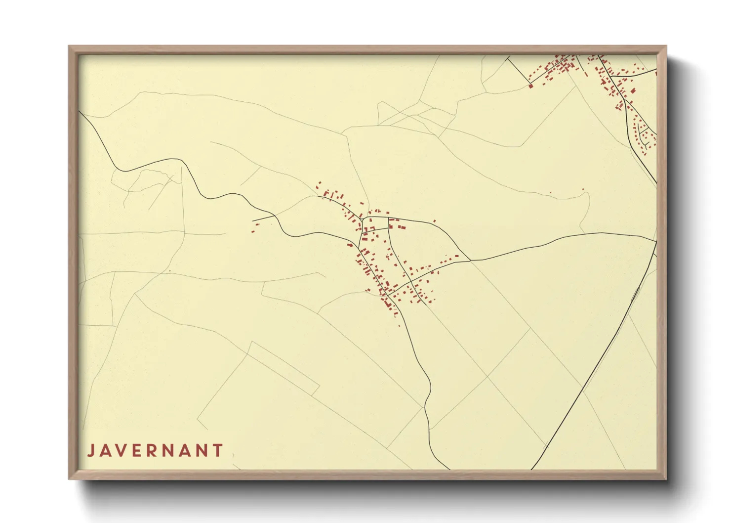 Une affiche de carte sur Javernant