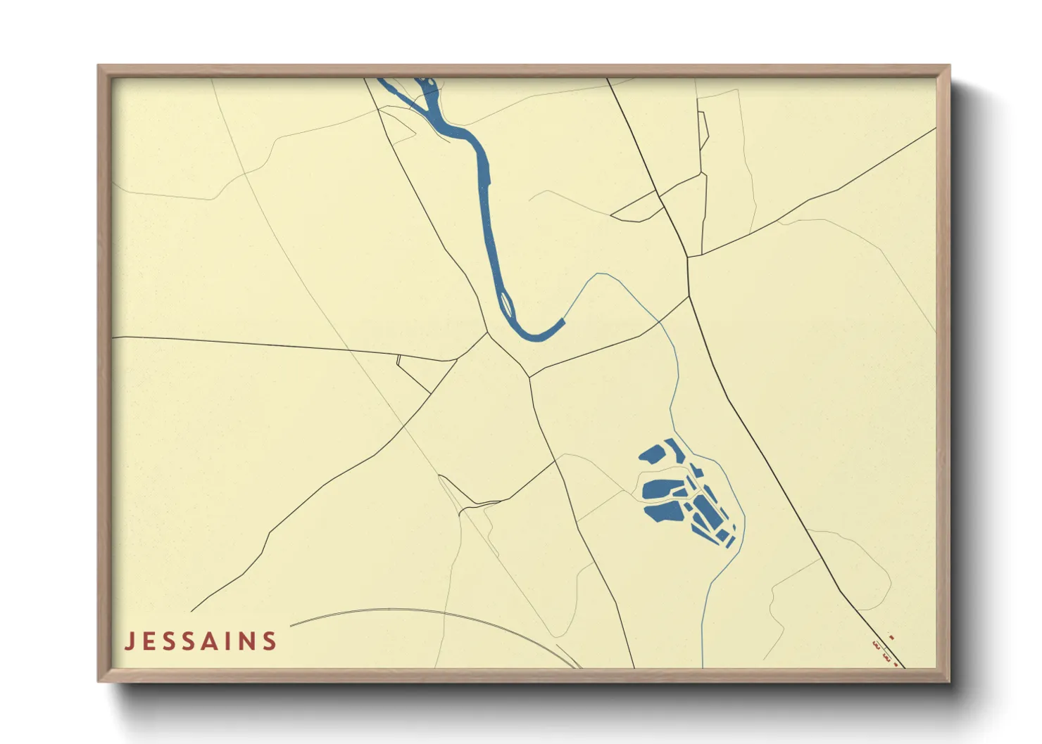 Une affiche de carte sur Jessains