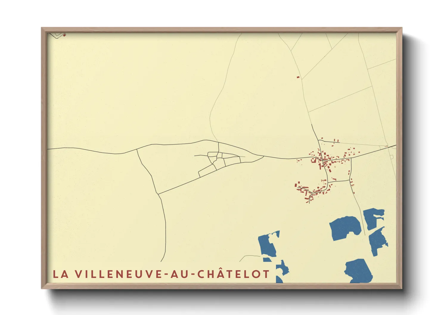 Une affiche de carte sur La Villeneuve-au-Châtelot