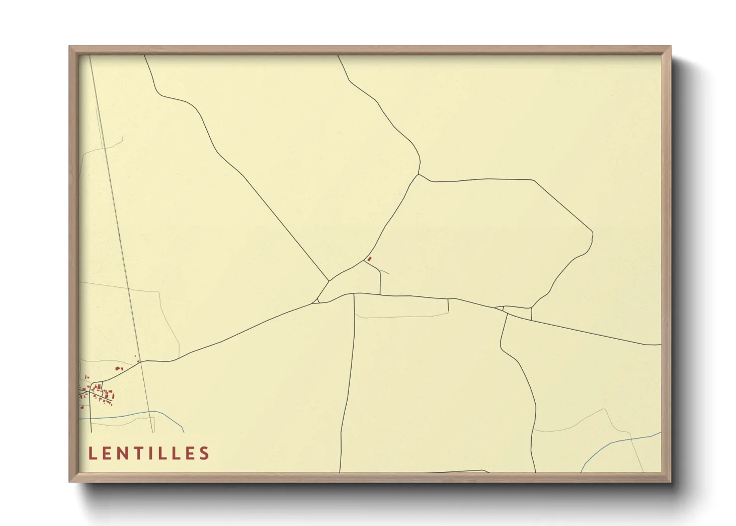 Une affiche de carte sur Lentilles