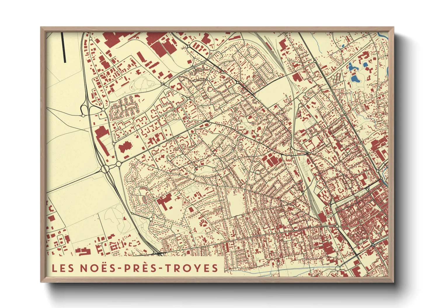 Une affiche de carte sur Les Noës-près-Troyes