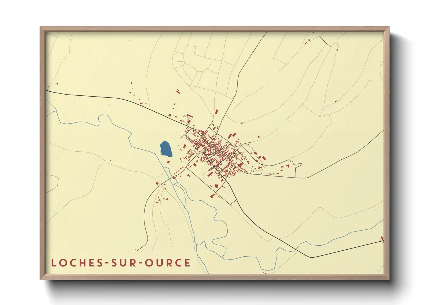 Une affiche de carte sur Loches-sur-Ource