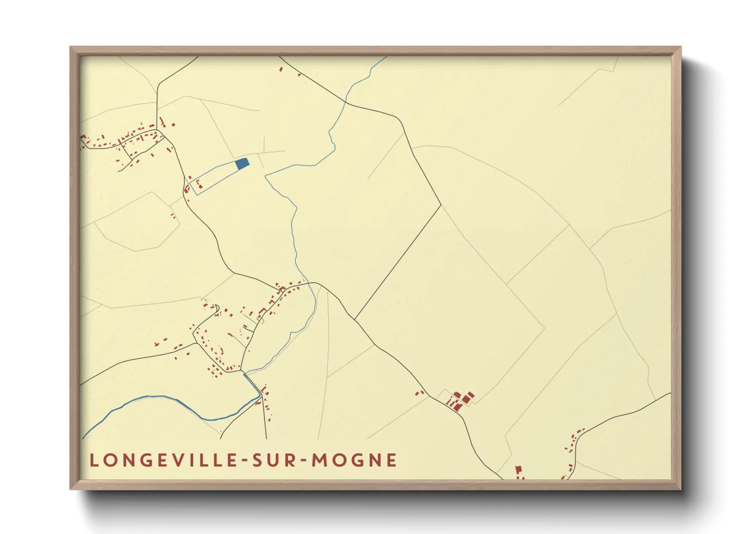 Une affiche de carte sur Longeville-sur-Mogne