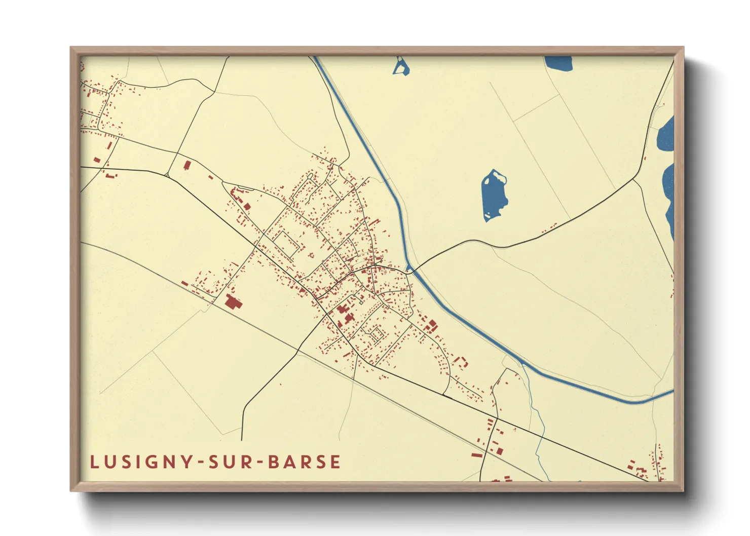 Une affiche de carte sur Lusigny-sur-Barse