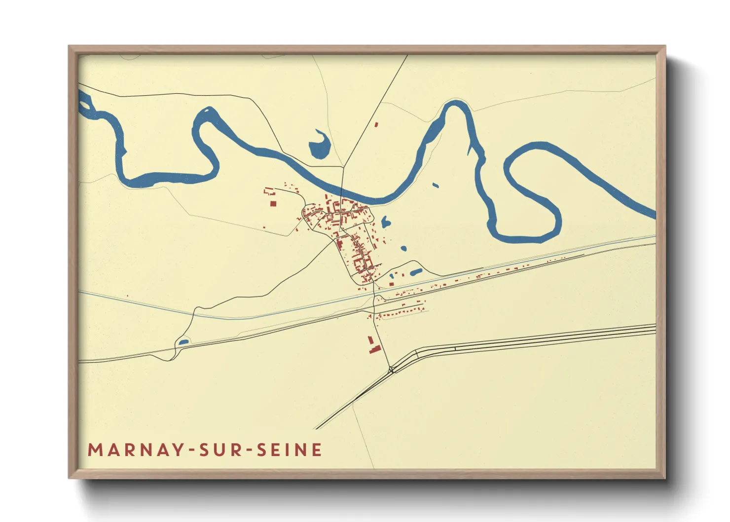 Une affiche de carte sur Marnay-sur-Seine