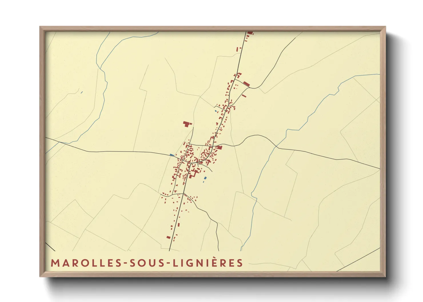 Une affiche de carte sur Marolles-sous-Lignières