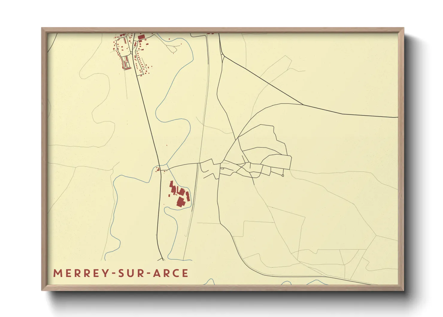 Une affiche de carte sur Merrey-sur-Arce
