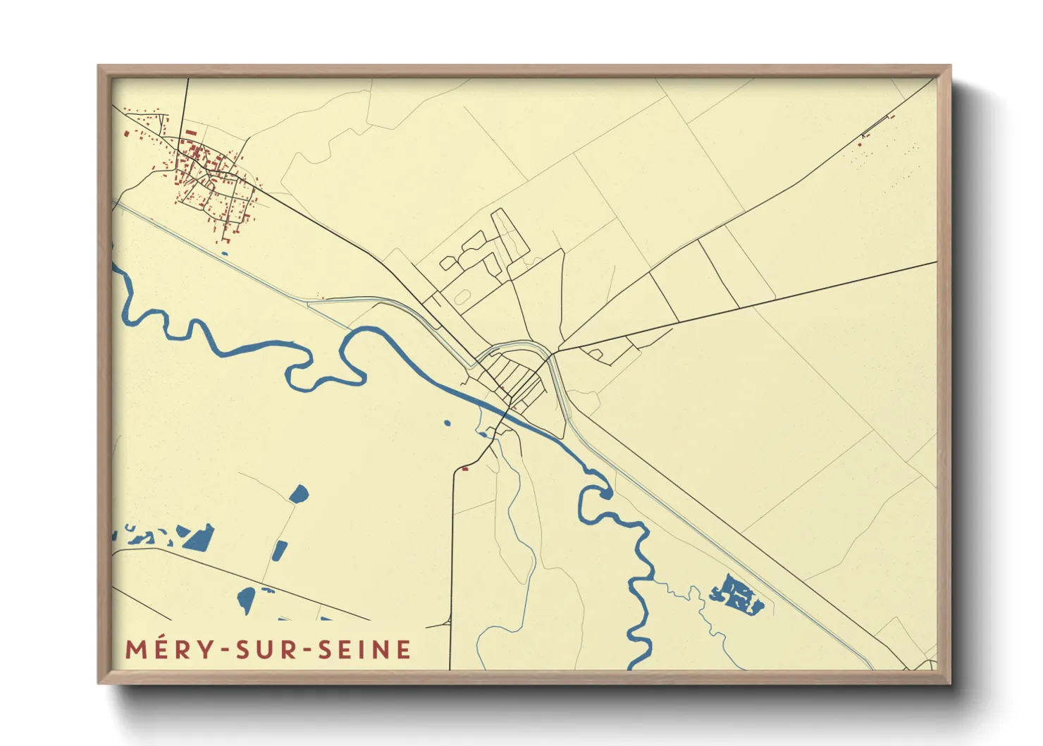 Une affiche de carte sur Méry-sur-Seine