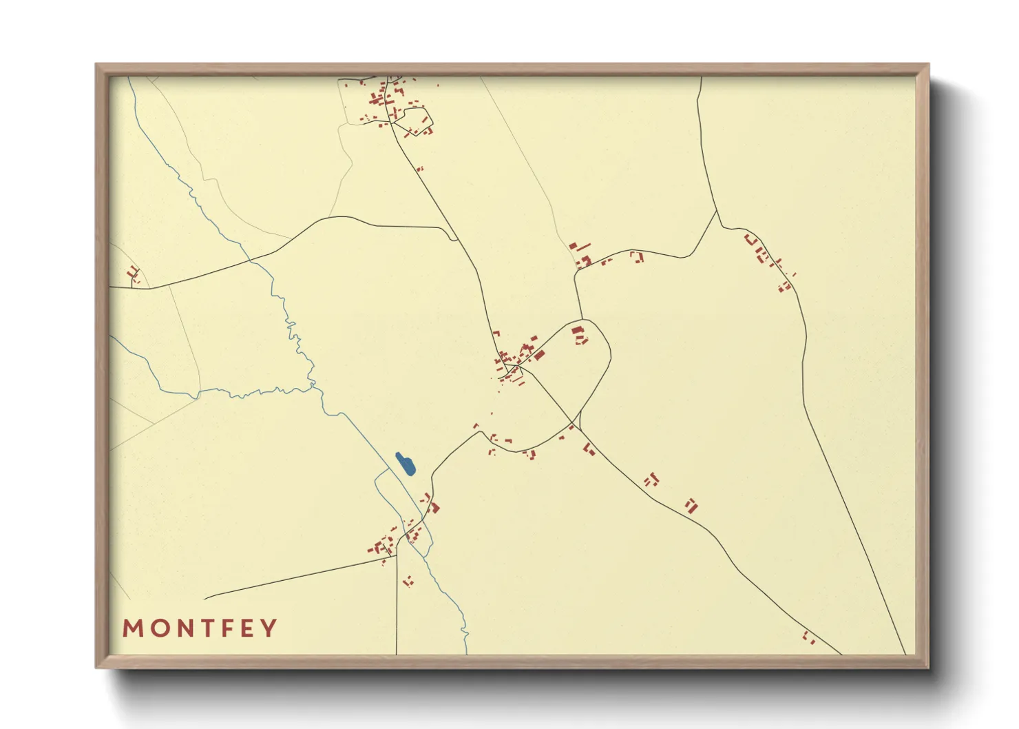 Une affiche de carte sur Montfey