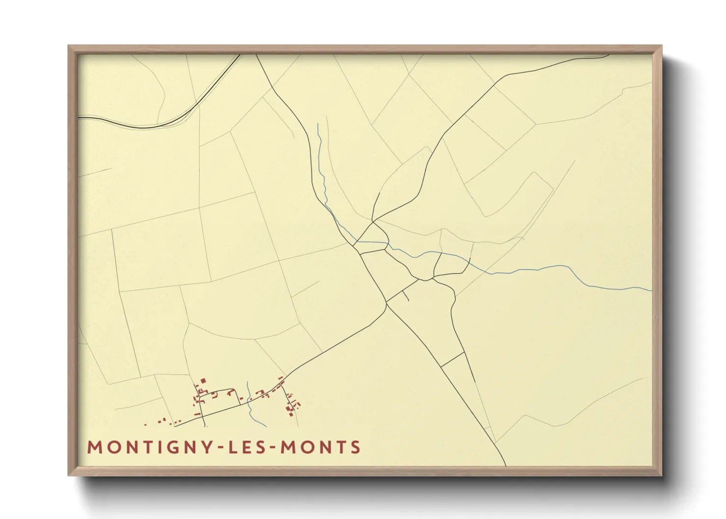 Une affiche de carte sur Montigny-les-Monts