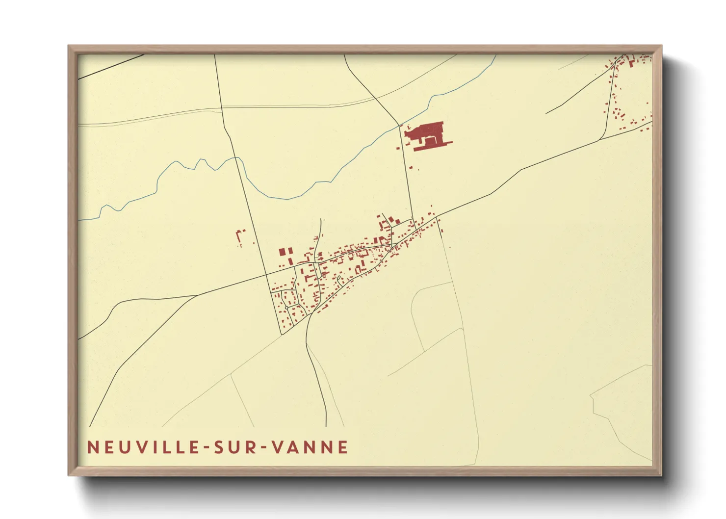 Une affiche de carte sur Neuville-sur-Vanne